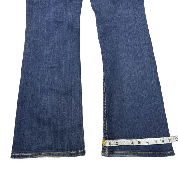 Y2K Seven7 Jeans Women’s Sz 29 Low Rise Bootcut Dark Wash Stretch Embroidered - Picture 8 of 11